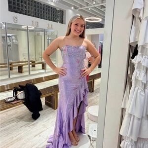 Sherri Hill Strapless Lavender Dress Brand New with Tags